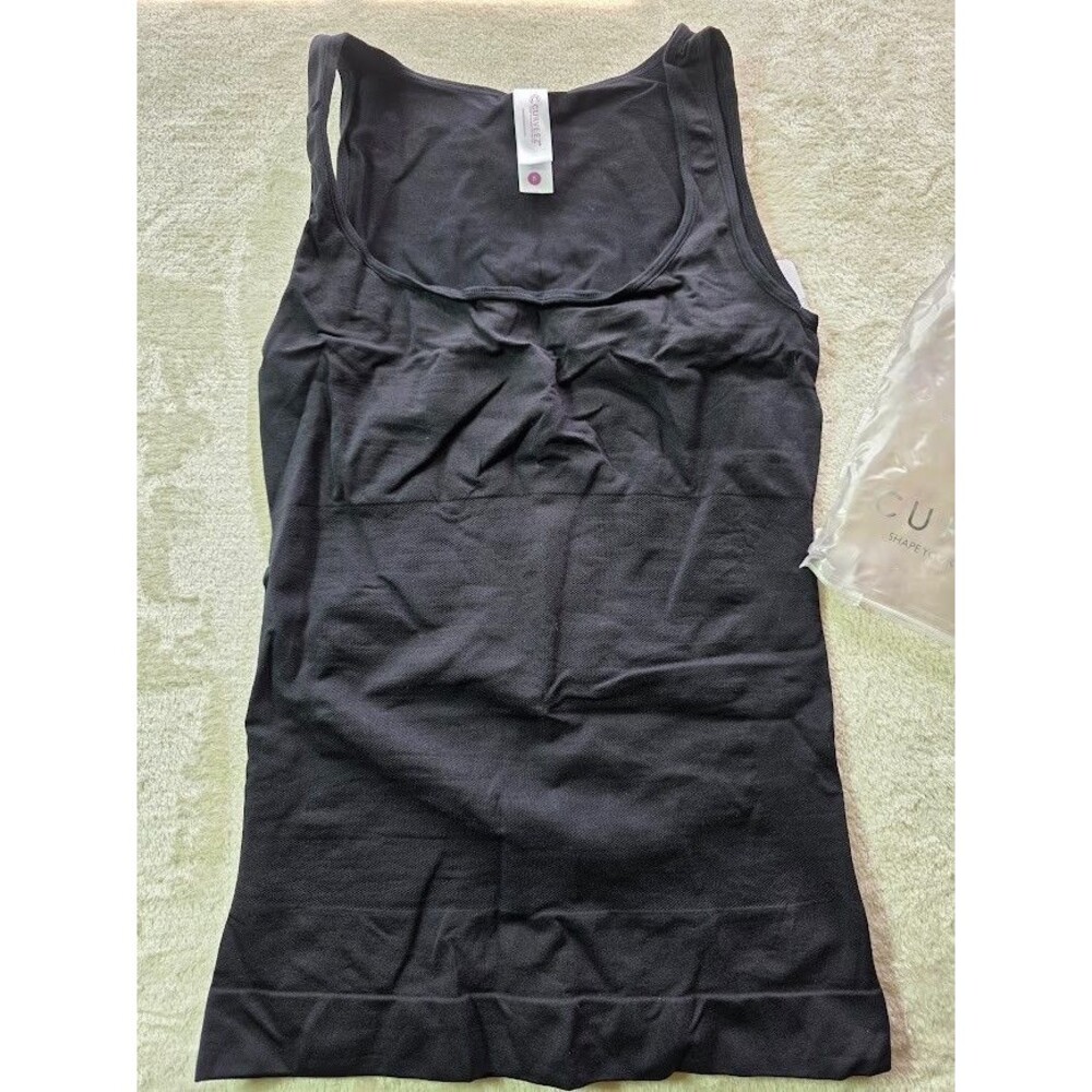 Curveez Essential Square Neck Control Tank Shapewear Black Size XL CUR3510 New